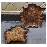 Vintage Fall Copper Colored Glass Leaves