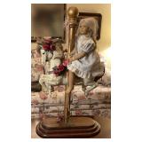 Himstedt Porcelain Doll On Carousel Horse