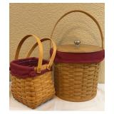 Longaberger Paprika Red Ice Bucket & Basket