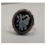 Sterling Avery (Retired) Elephant Cameo Ring