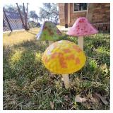(3) Mushrooms Yard Art