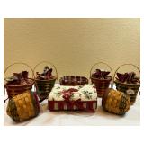 Longaberger Christmas 2007 Peppermint Stripe Baskets And More