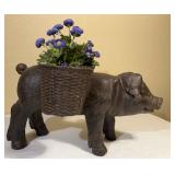 Metal Pig With Baskets