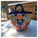 Talavera Style Basket Planter