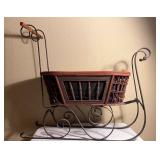 Wrought Iron & Wicker Sleigh