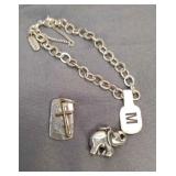 Avery Sterling Charm Bracelet & 2 Avery Charms