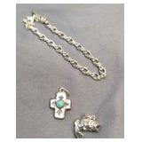 Avery Sterling Charm Bracelet & 2 Charms