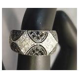 18K Ring Possibly WBlack & White Diamonds