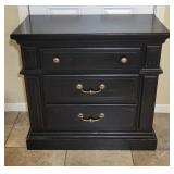 Antique Black Finish Wood Nightstand