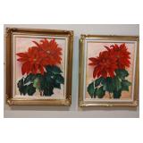 Similar Prints In Similar Frames - Poinsettias