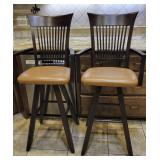 Wood Swivel Barstools (2)