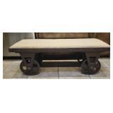 Industrial Style Wood And Light Metal Bench