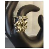 John Hardy 18K & Sterling Dangle Flower Ring
