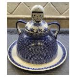 Boleslawiec Cheese Lady Polish Pottery With Plate