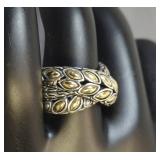John Hardy Sterling & 18K Batu Kawung Crossover Ring