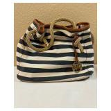Authentic Michael Kors Colbalt & Cream Striped Tote
