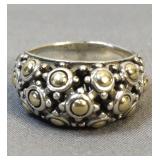 John Hardy 18K & Sterling Dot Pattern Rimg