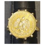 14K Ring WMexico Coin