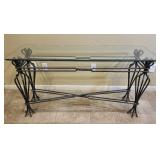 Glass Top Console Table