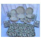 Longaberger Pottery Traditional Holiday Table Setting