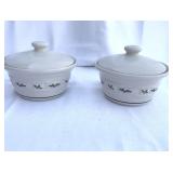 Longaberger Pottery Traditional Holly Small Covered Dishes #2
