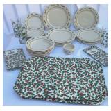 Longaberger Pottery Traditional Holly Table Setting #2