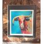 Colorful Cow In A Leather And Cowhide Frame