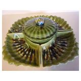 Vintage Chip / Vegetable Dip Divided Dish