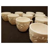 Ivory Colored Milk Glass Coffee / Tea / Punch Bowl Cups
