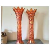 Fenton Marigold Carnival Glass Vases