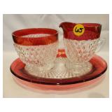 Cranberry Glass service set