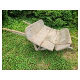 19th Century Wooden Wheelbarrow