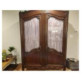 Antique Glass-front Wardrobe with shelving