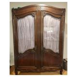 Antique Glass-front Wardrobe with shelving