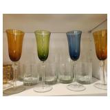 Colorful Jewel Tone Champagne Glasses (Set of 12)