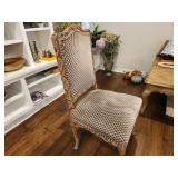 Faux Bois Chair with Upholstered Seat and Back