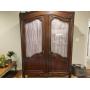 Antique Glass-front Wardrobe with shelving