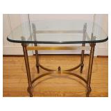 Brass Glasstop End Table