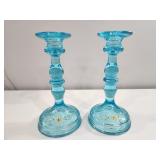 Mid Century Painted Candle Sticks