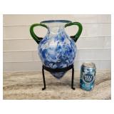 Art Glass Vase with Stand