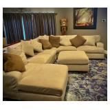 Movie Night? YES!! Room for all y’all!. HUGE Ashley sectional sofa with ottoman.  So comfy