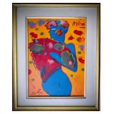 Fan Dancer By Peter Max Certified Franklin Mint Painting On Porcelain 