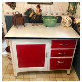 Vintage Enamel Top Cabinet 