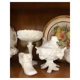 White Milk Glass Hen on Nest 