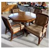 MCM Bernhardt Five Piece Octagonal Game / Dining Set