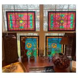 Faux Stained Glass Windows Vintage 