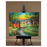 Ann Yost Whitesell "The Crossover" Original Oil On Canvas C 1977