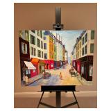 Fine Art By Ann Yost Whitesell "French Street Scene" Original Oil On Canvas C 1989