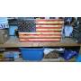 WOODEN AMERICAN FLAG GUN OR  HOLDER, WWW.ONLINEAUCTIONSLLC.NET