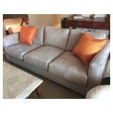 Crate & Barrel Contemporary Sueded Sofa 87wx28lx36d $650